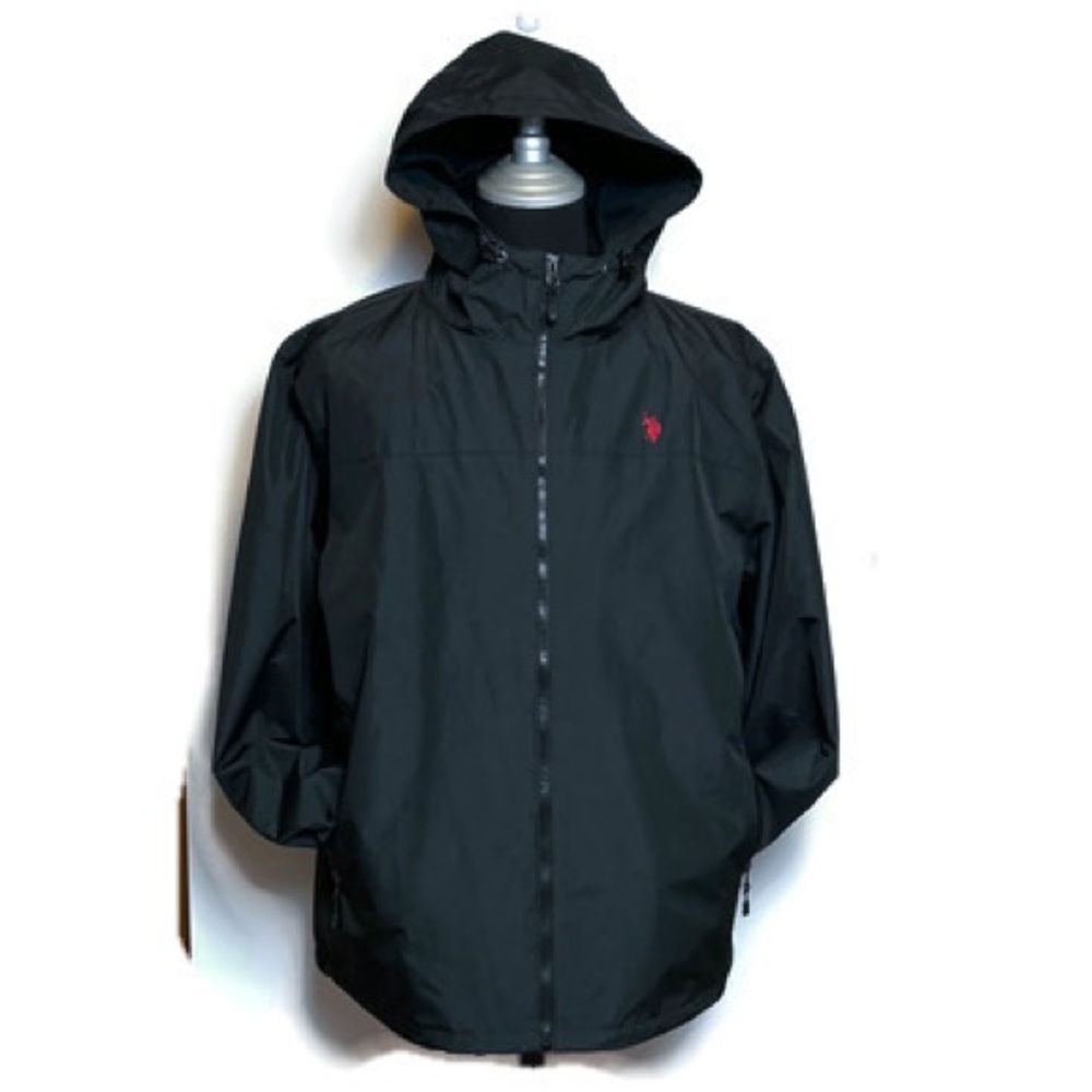 POLO Windbreaker Jacket Black Sz Lg EUC